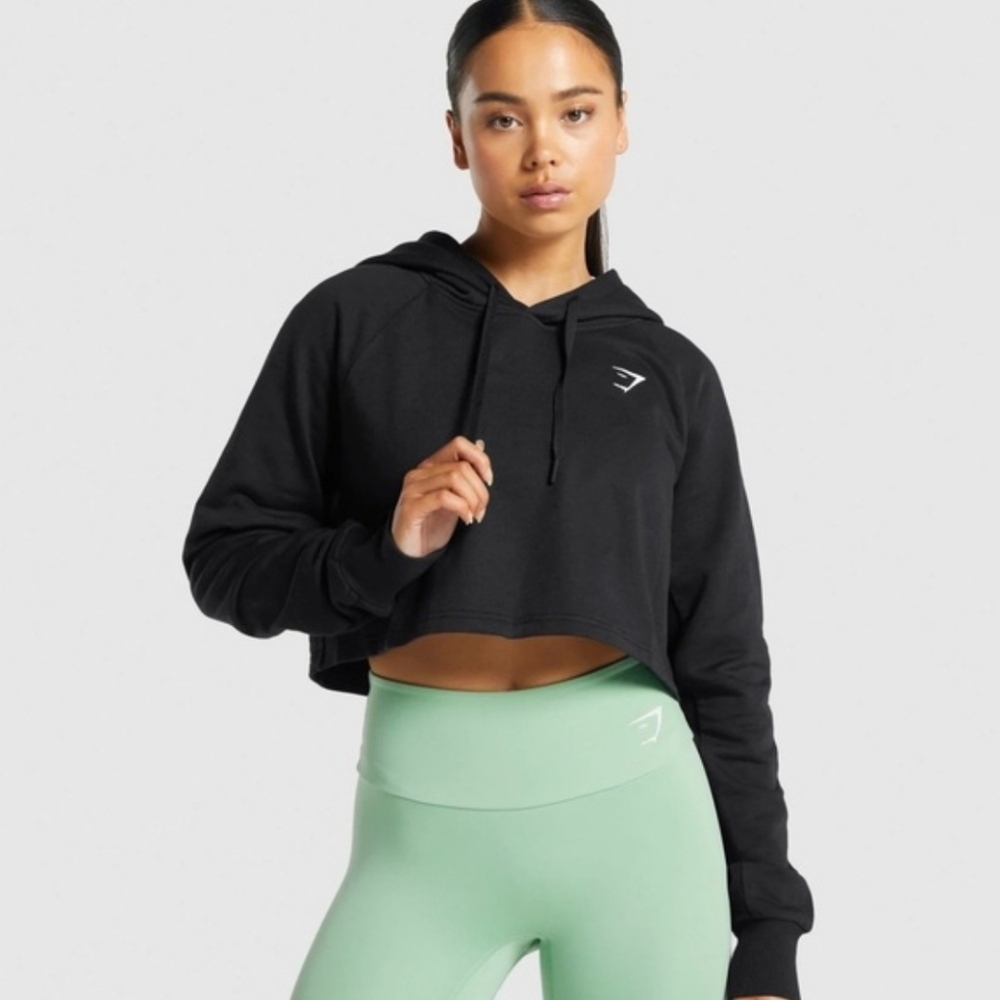 Gymshark Cropped Black Hoodie